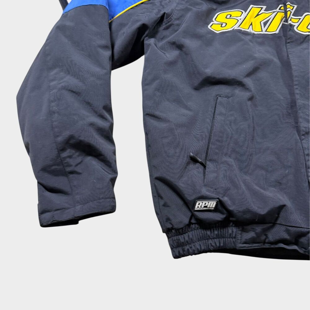 Vintage Ski-Doo Snowmobile Jacket Large Tall BRP Rotax Racing Blue Black Y2K L/T - Picture 5 of 13